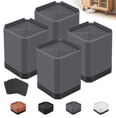 Furniture Risers Bed Risers - Rectangular three layers 4.3inches Grey