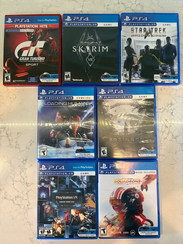 Sony PlayStation VR PSVR Bundle w/ Camera, Move Controllers, Skyrim VR + 6 Games