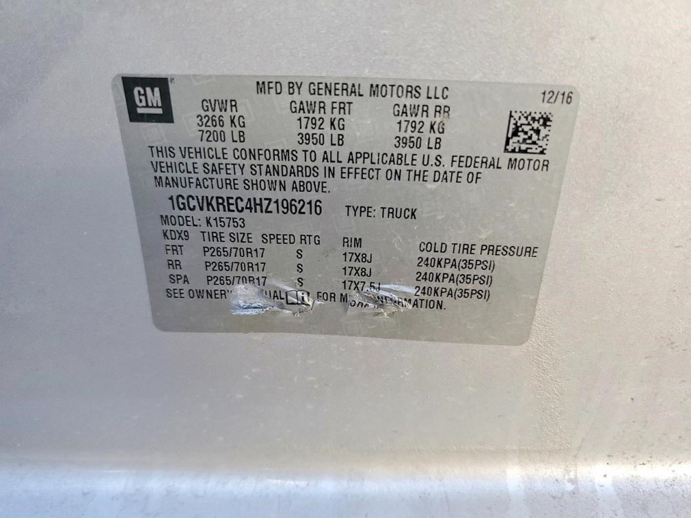 2017 Chevrolet Silverado 1500 Hitch/Tow Hook/Winch