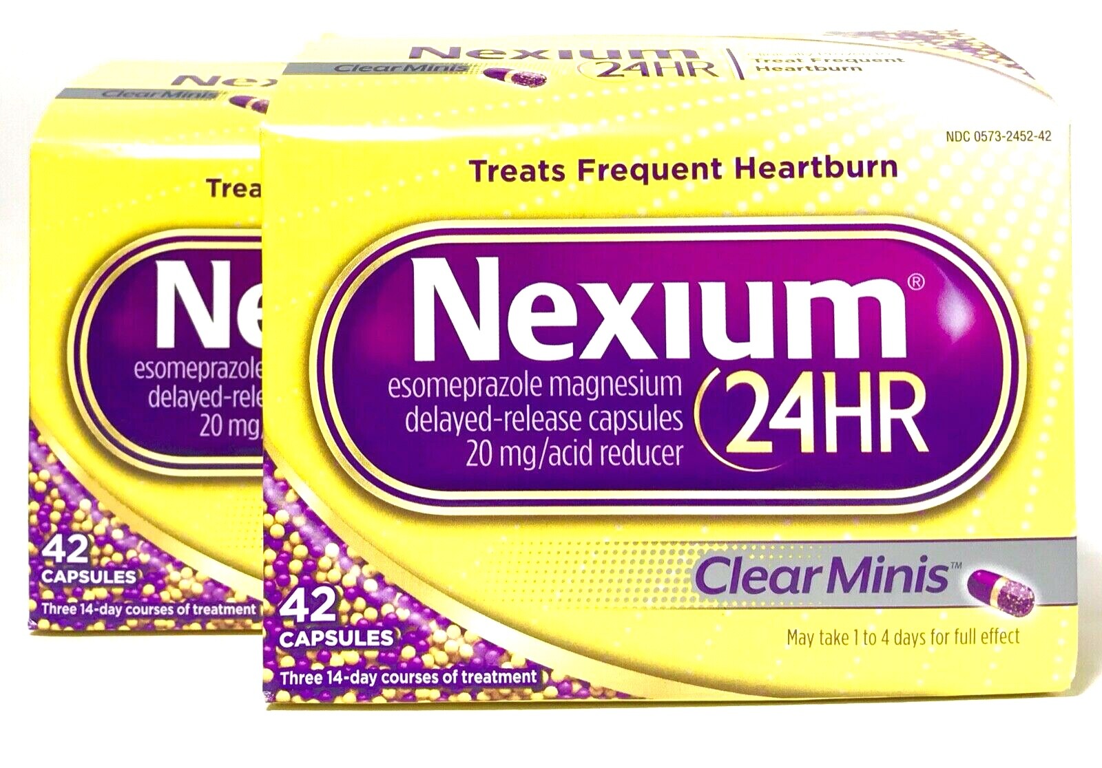 NEXIUM 24HR 2 X 42 (84) * CLEAR MINIS * ESOMEPRAZOLE MAGNESIUM 20mg EX 05/2025+