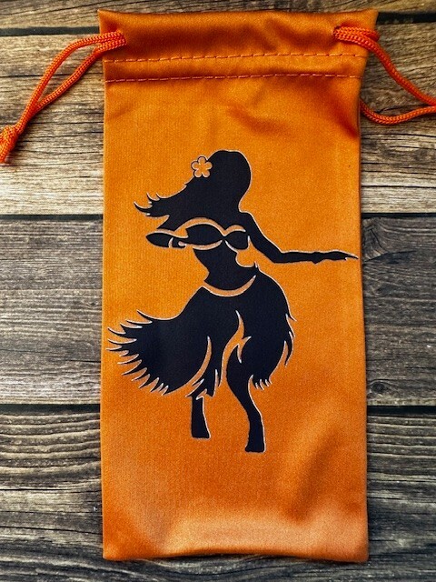 Soft Eye Sunglasses Accessory Pouch Pull Top Portable Orange Hula HI Dancer Ohan