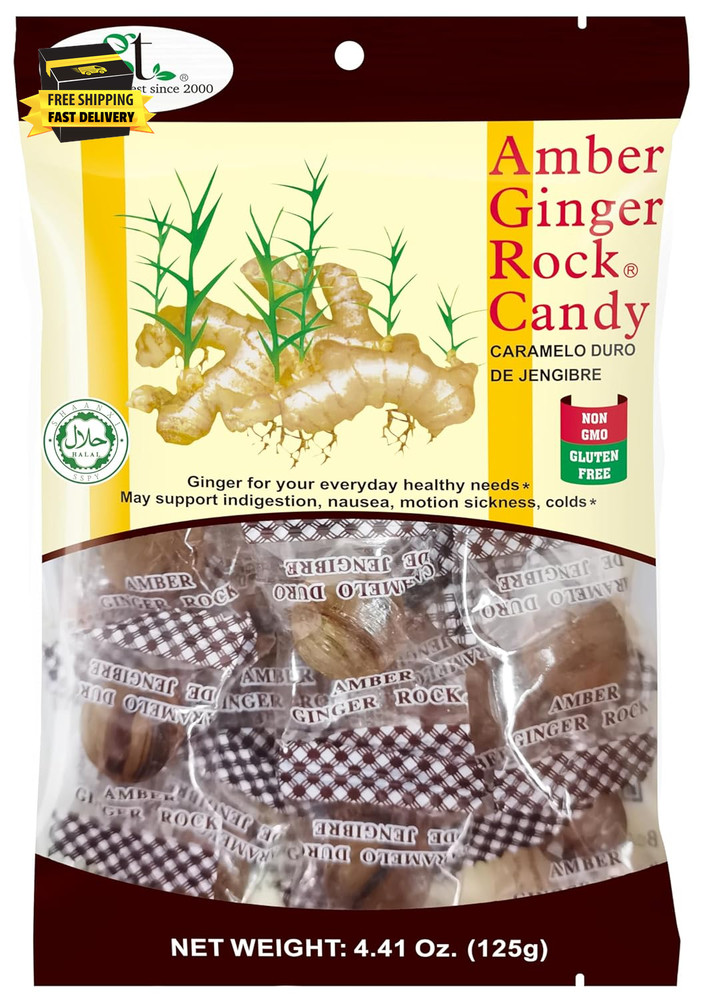 Amber Ginger Rock Candy (2-Pack) ⭐️⭐️⭐️⭐️⭐️