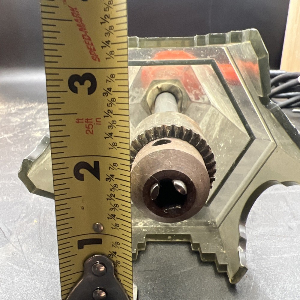 VM Vtg Black & Decker 3/8" Variable Speed Drill w Drill Guide TESTED WORKS