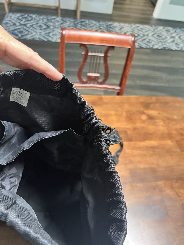 Nike Corded Brasilla Training Gym Bag Black Draw String Backpack Front Pocket