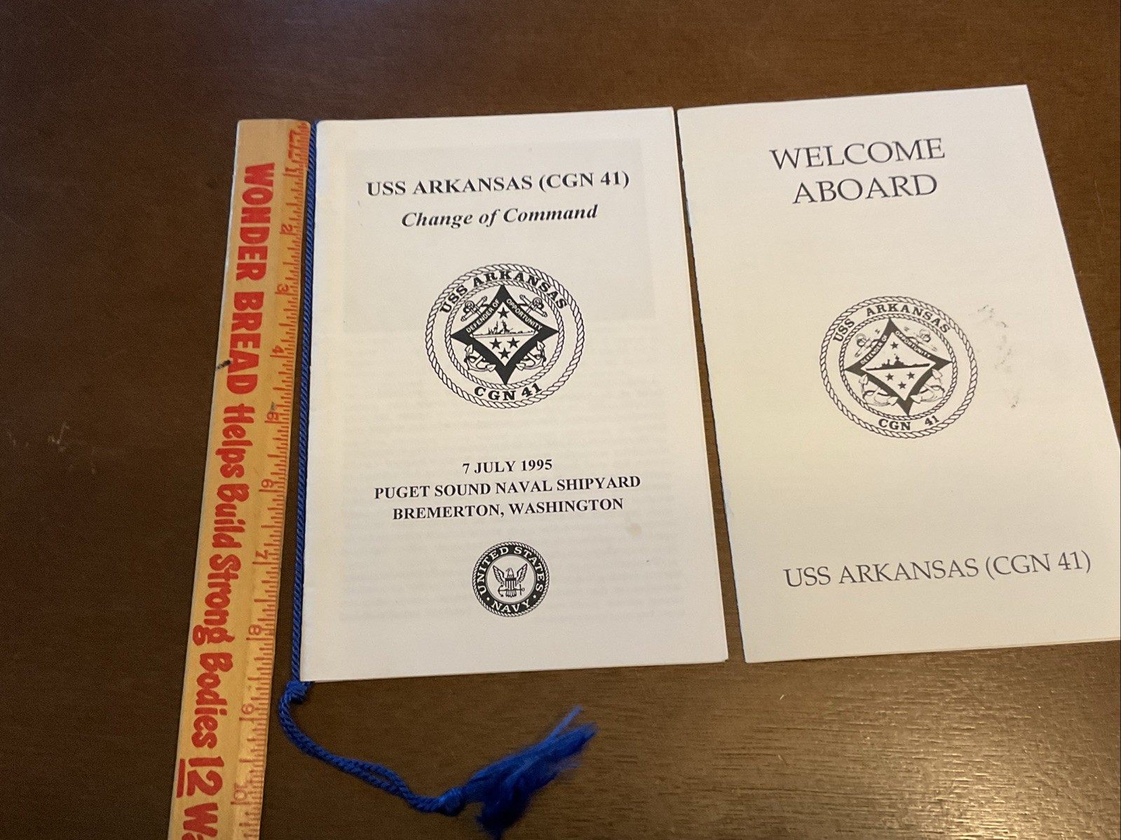 Welcome Aboard USS ARKANSAS & Change Of Command Handout Pamphlet Vintage