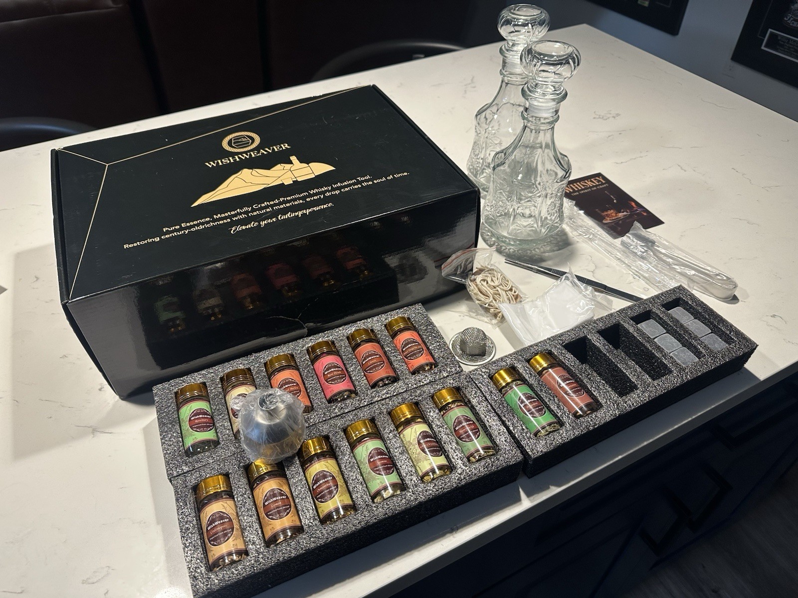 WishWeaver Whiskey Infusion Kit 14 Natural Botanicals DIY Whiskey