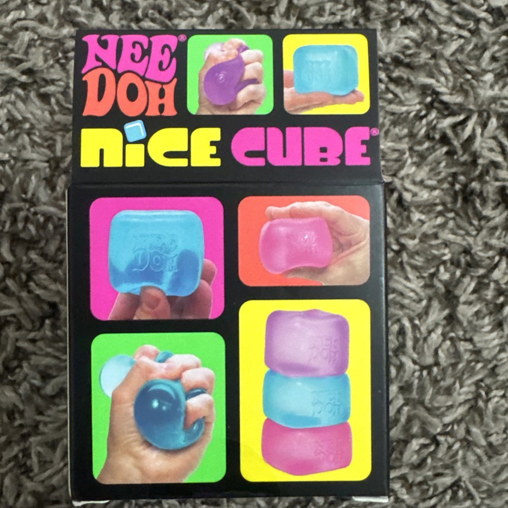 Schylling NeeDoh Nice Cube BLUE Squeeze Toy with Super Solid Squish. Fast Ship