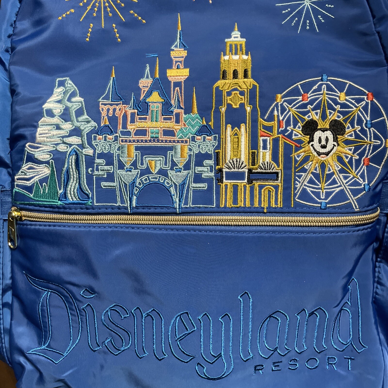 Disney Parks Disneyland & Disney CA Adventure Park Icons Blue 16" Backpack