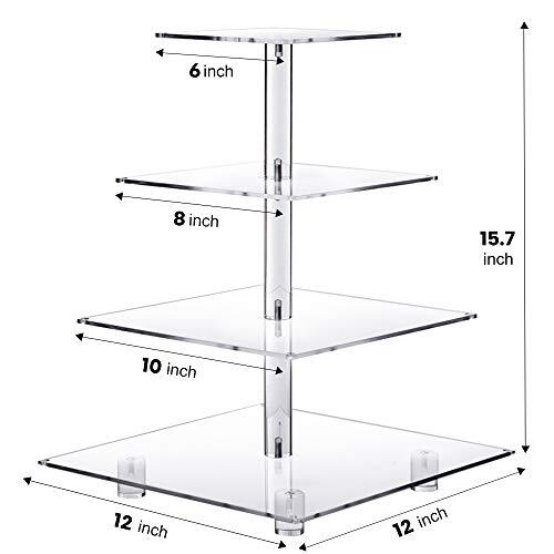 4 Tier Square CUPCAKE STAND Display for LED Light String Multicolored YESTBUY