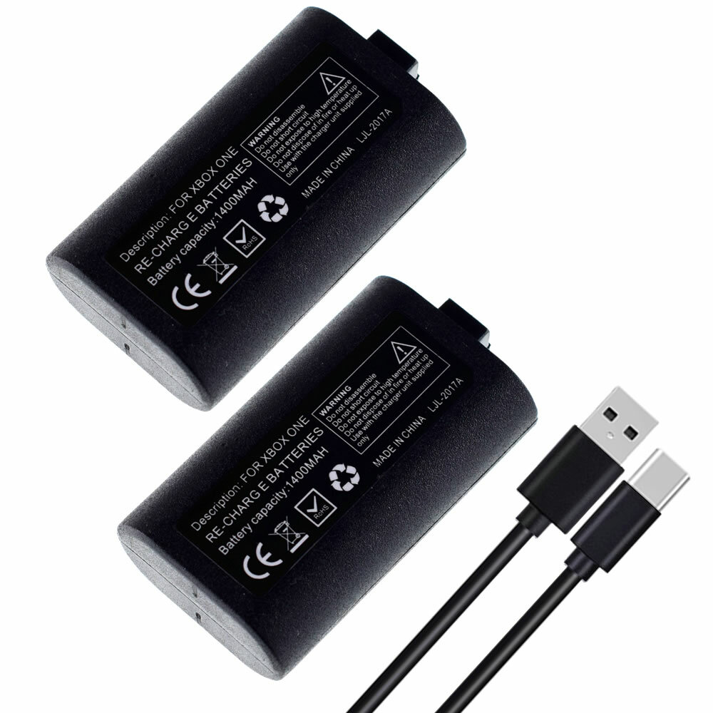 For XBox Series X/S Controller Battery 2 Pack + USB-C Charging Cable