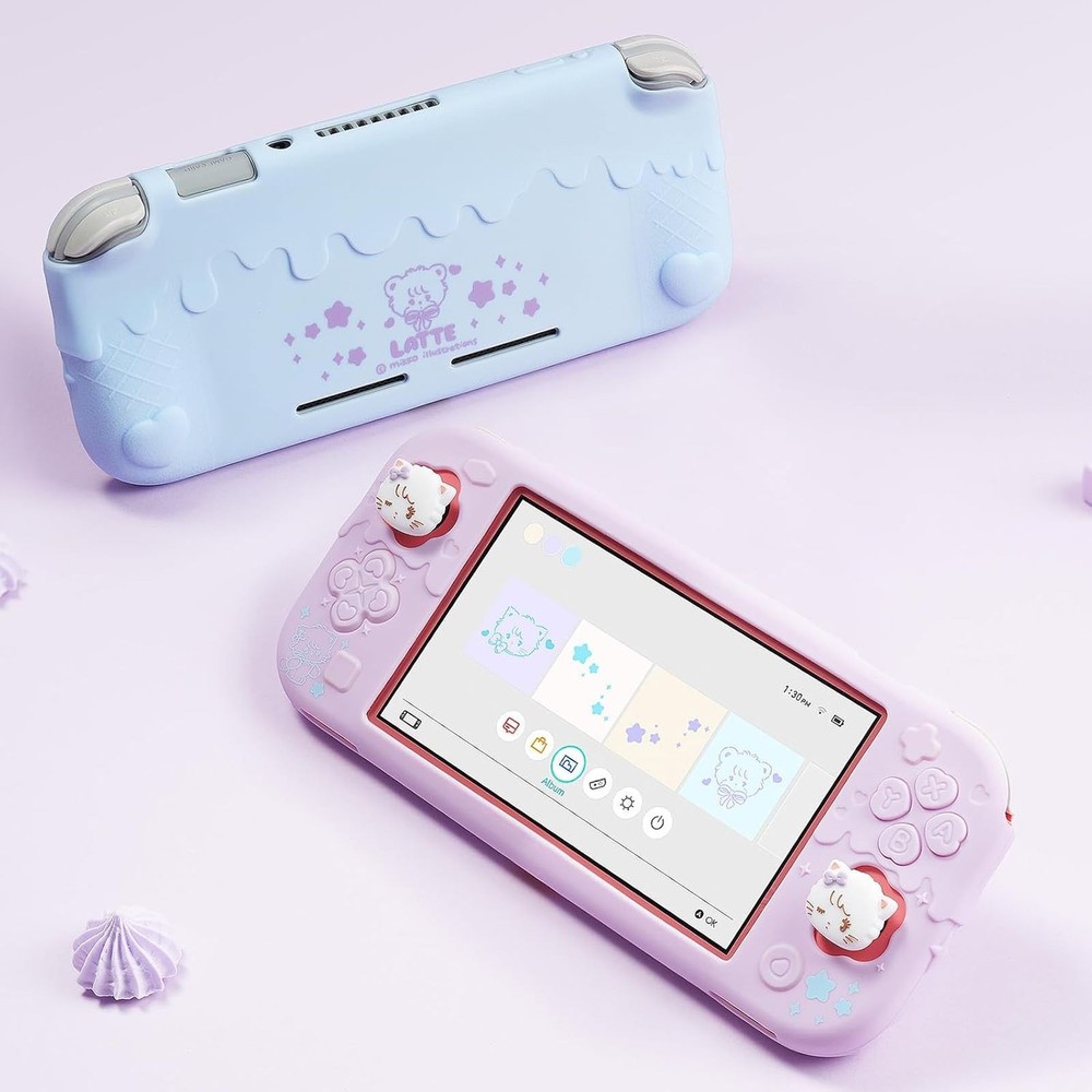GeekShare Protective Case for Switch Lite Silicone Cover with 2 Thumb Grip Mikko
