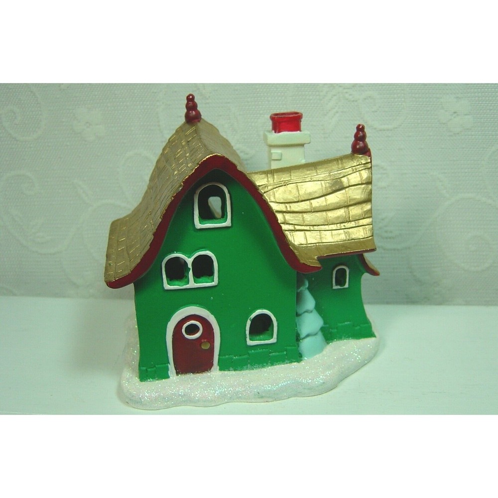 HALLMARK SNOWFLAKE ELF HOUSE FIGURNE WITH FLICKERING LIGHT-2014-NO BOX