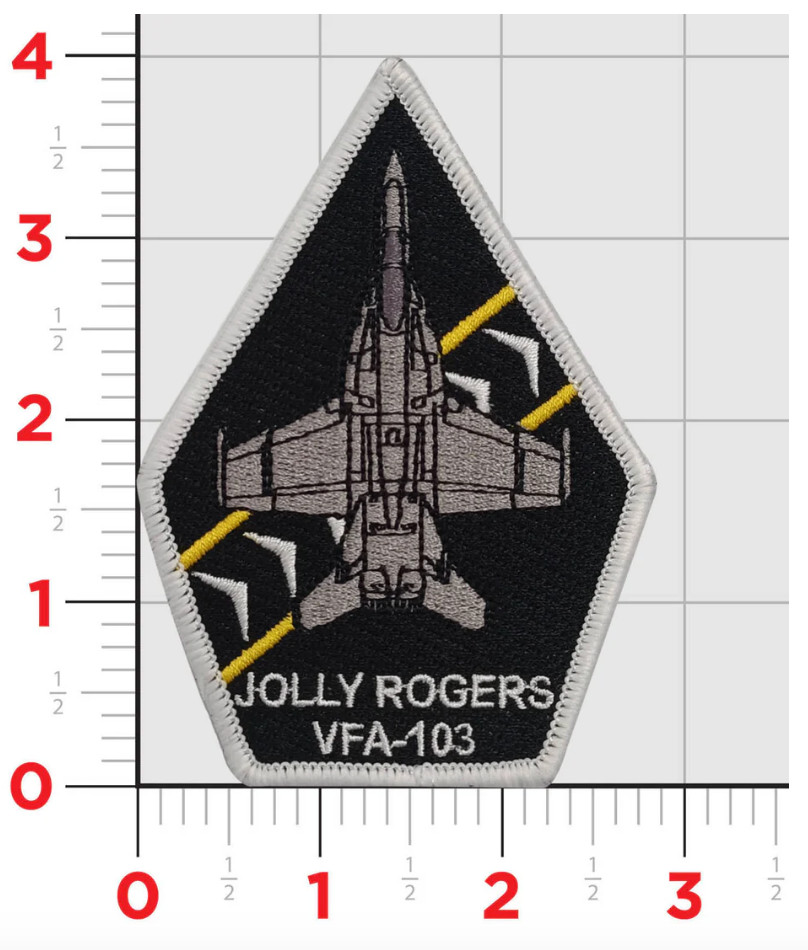 NAVY VFA-103 JOLLY ROGERS F-18 EMBROIDERED PATCH