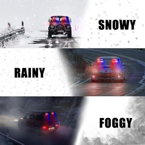 Emergency LED Strobe Traffic Advisor Lights Bar, Car Windshield Red/Blue