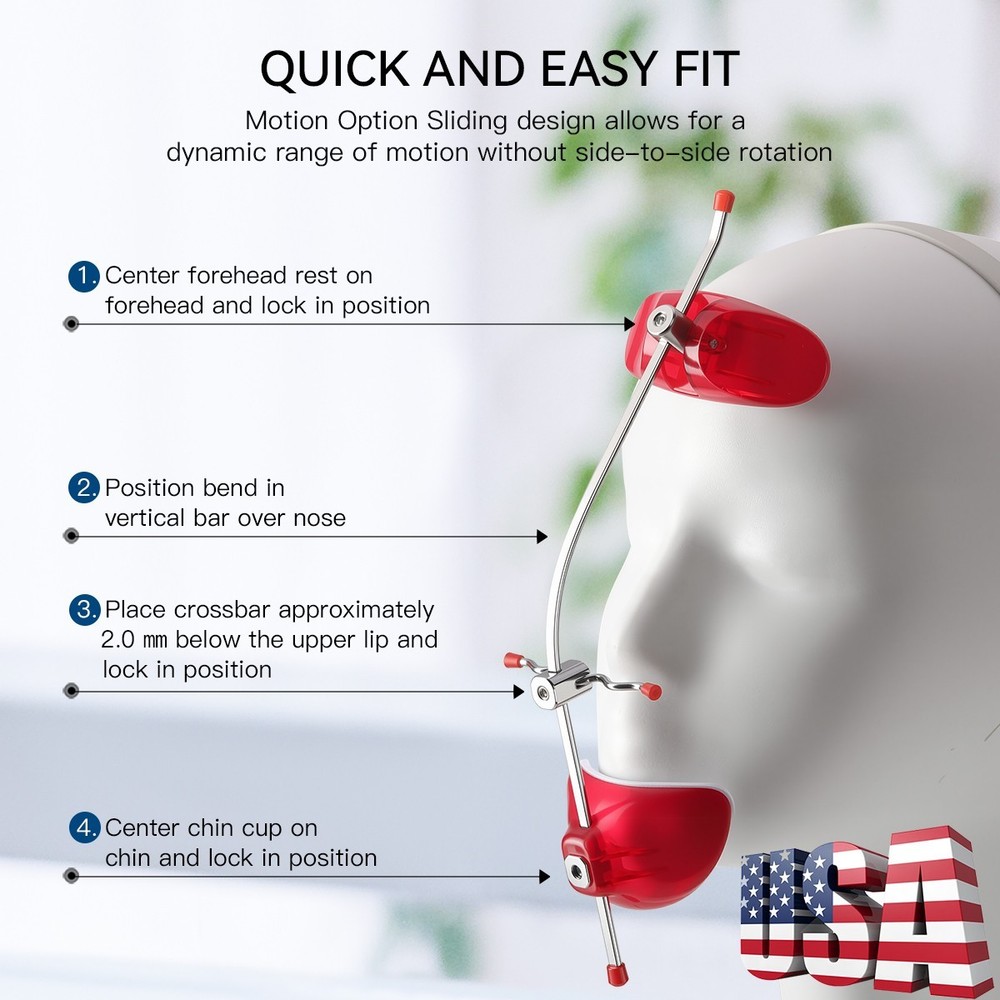 AZDENT Dental Adjustable Orthodontic Reverse Blue Pull Headgear Facemask