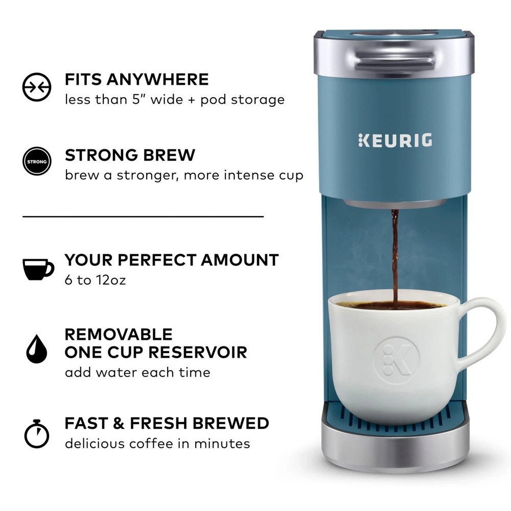 Keurig K-Mini Plus Single Serve K-Cup Pod Coffee Maker, Evening Teal
