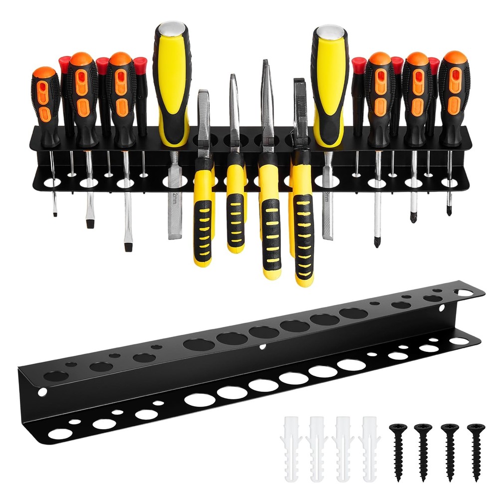 Screwdriver Plier Organizer Heavy Duty Wall Mount Tool Storage Rack Screwdriv...