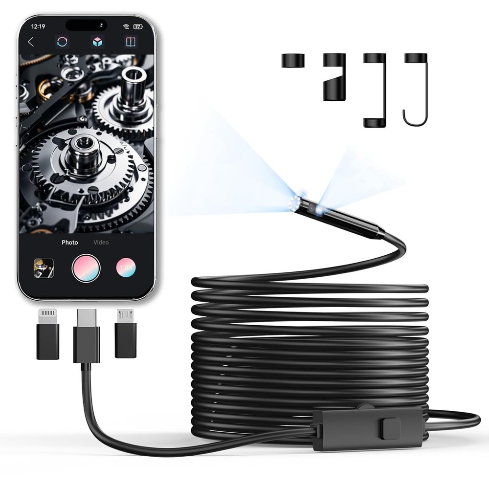 Waterproof Endoscope Camera with Light – 16.4ft for iPhone & Android Users