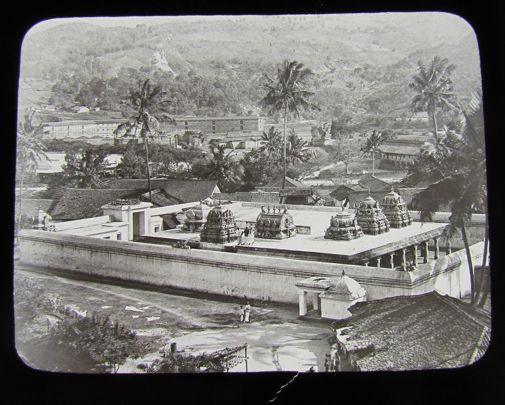 Glass Magic Lantern Slide HINDOO TEMPLE CEYLON C1890
