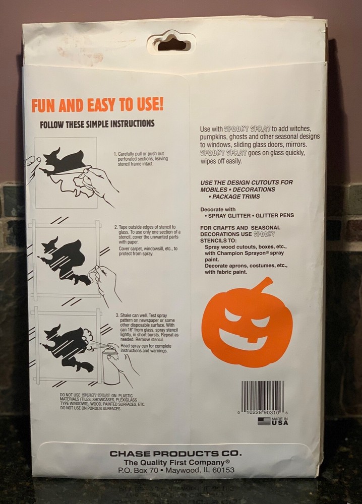 Halloween Spooky Stencils Decorating Kit Ghosts Goblins Witches Pumpkins