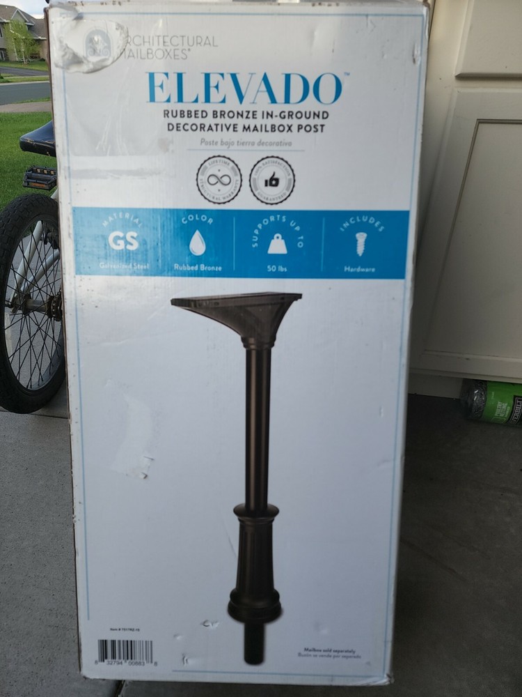 Elevado Decorative 53" In-Ground Post in Rubbed Bronze