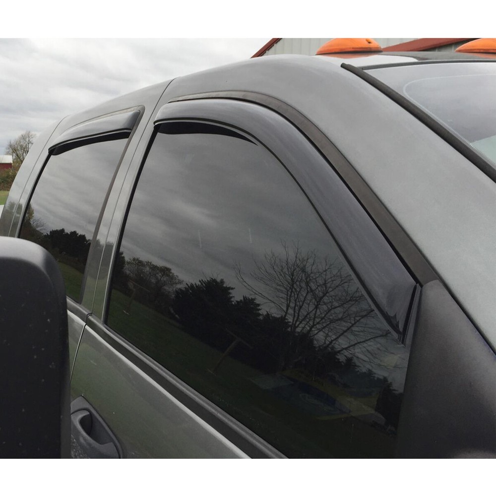 In-Channel Window Vent Visor Rain Guard for 2006-2008 Dodge Ram 1500 Mega Cab
