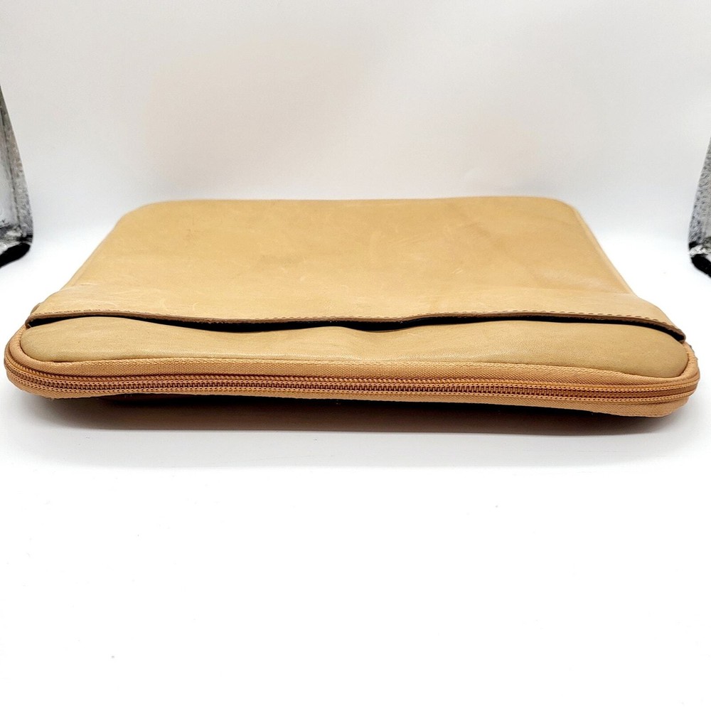 Tri-Antler Tan Leather Padded Lined Multi-use Pouch Unisex