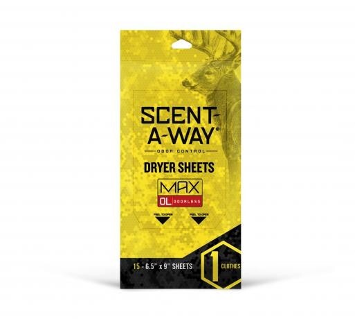 Hunter Specialties - Scent-a-Way Max Dryer Sheets - Odorless - 15pk