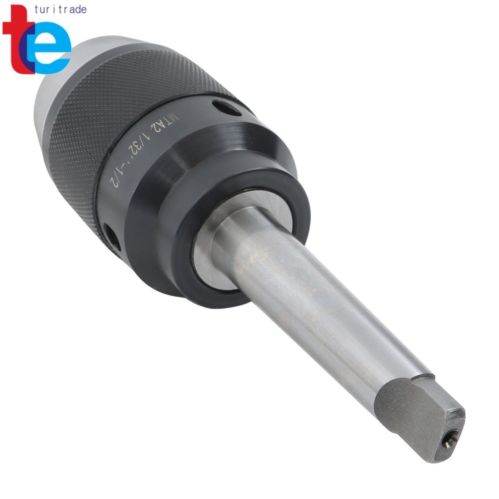MT2 Morse Taper Keyless Drill Chuck 1/32 to 1/2" with Solid Shank