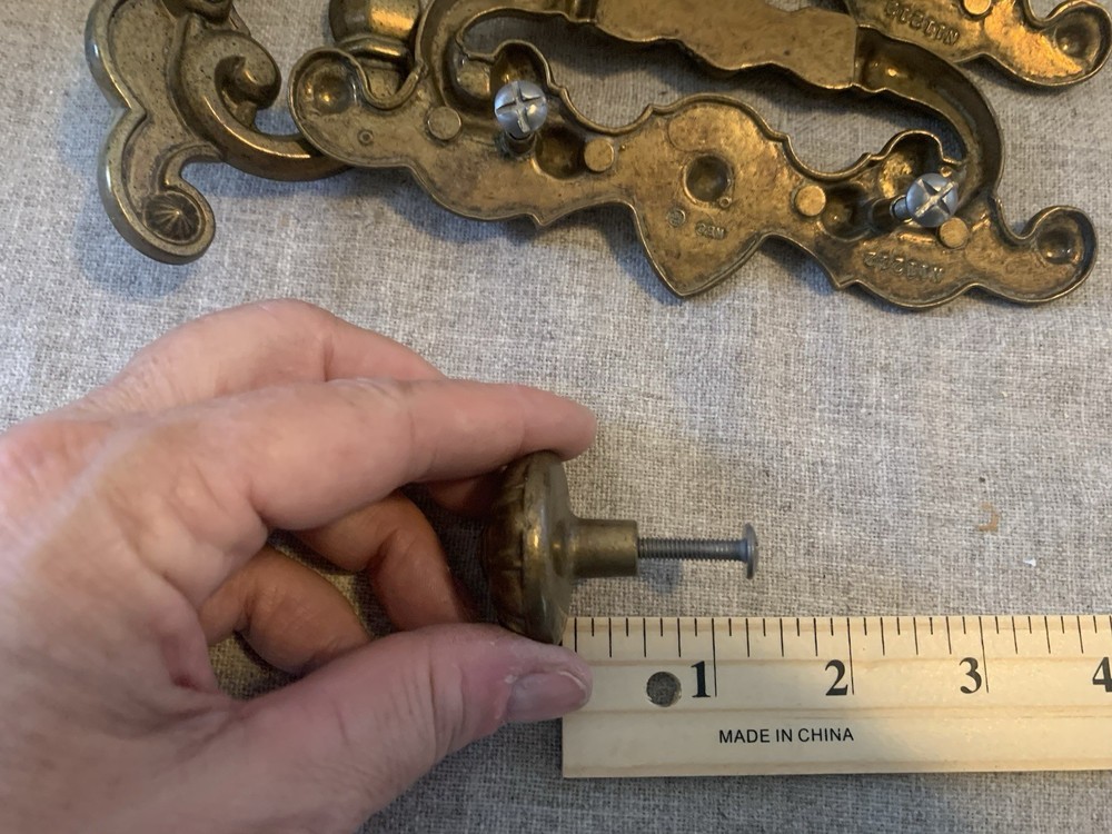 VTG Roll top Drawer Pulls And Knobs Antique Bronze/Brass Finish