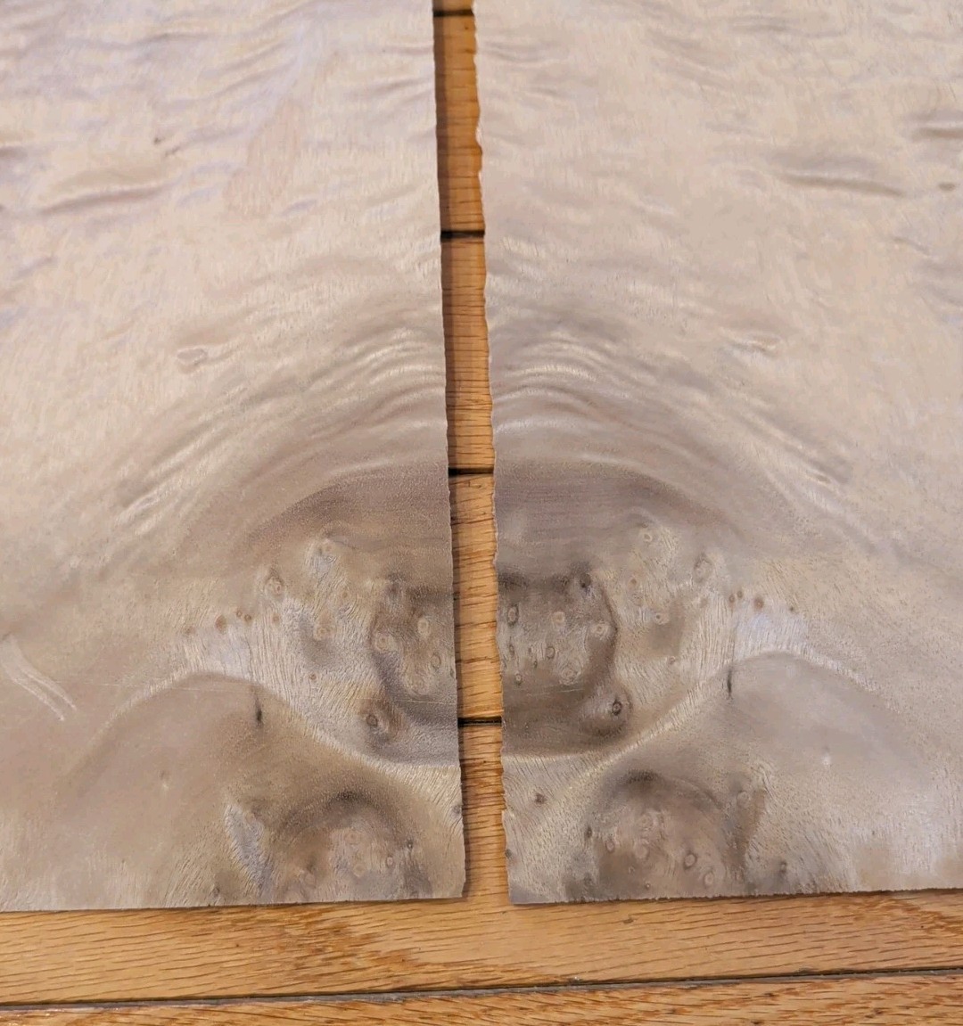 Myrtlewood veneer 26" x 16" guitar Luthier 1/42" wood flame burl holes