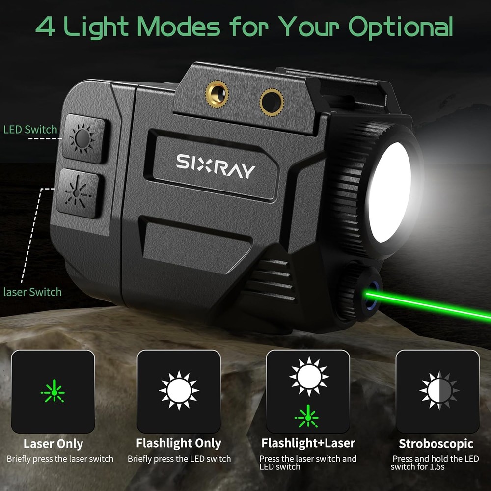 Pistol Light 500lm Green Laser Combo, Combo