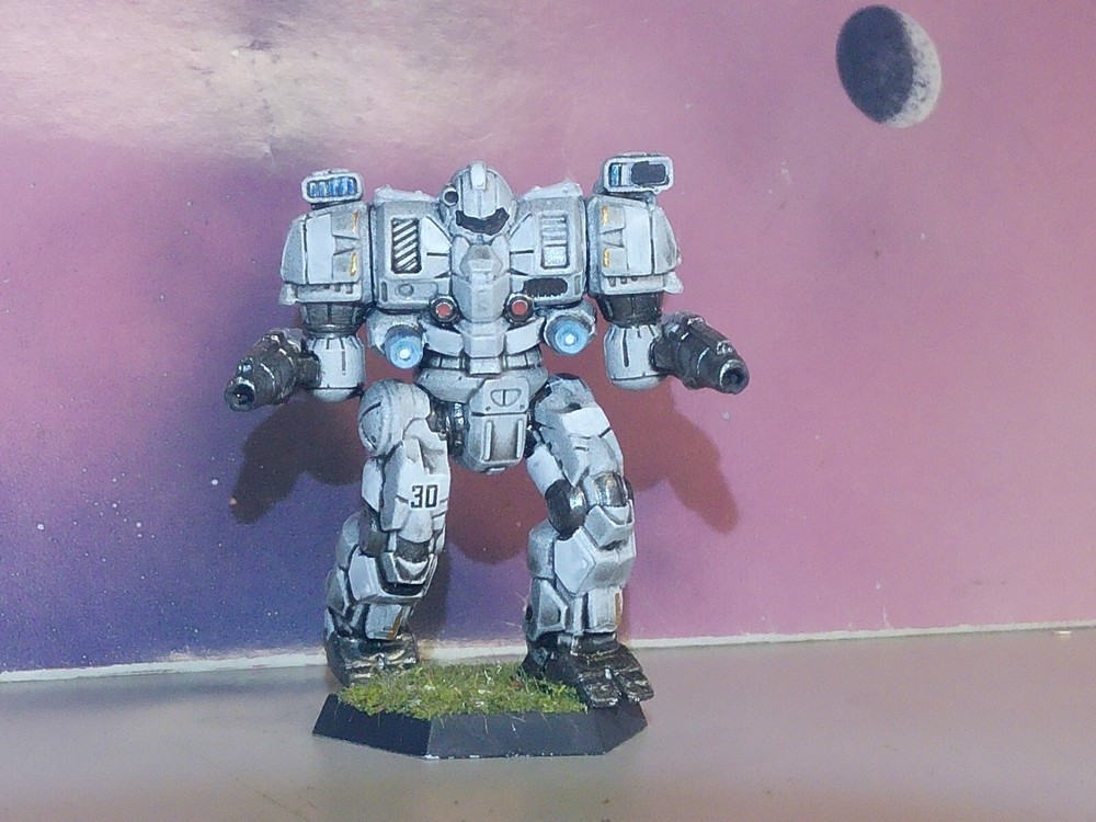 BATTLETECH DEVISTATOR MECH [HOUSE STEINER] (CATALYST, PLASTIC, PAINTED)
