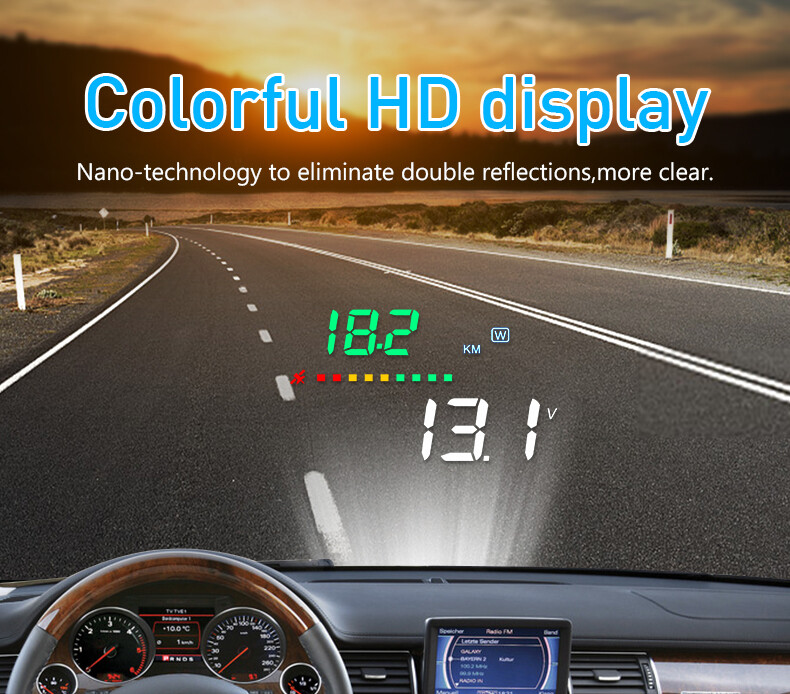 All Car GPS Speedometer Head Up Display HUD Projection One-key Switch Clock A3