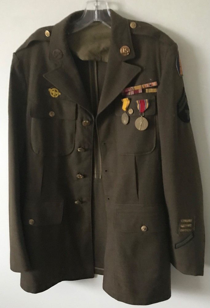 1939-45 WWII US Army Corporal  Aleutian Islands Jacket w/ Name & Several Patches