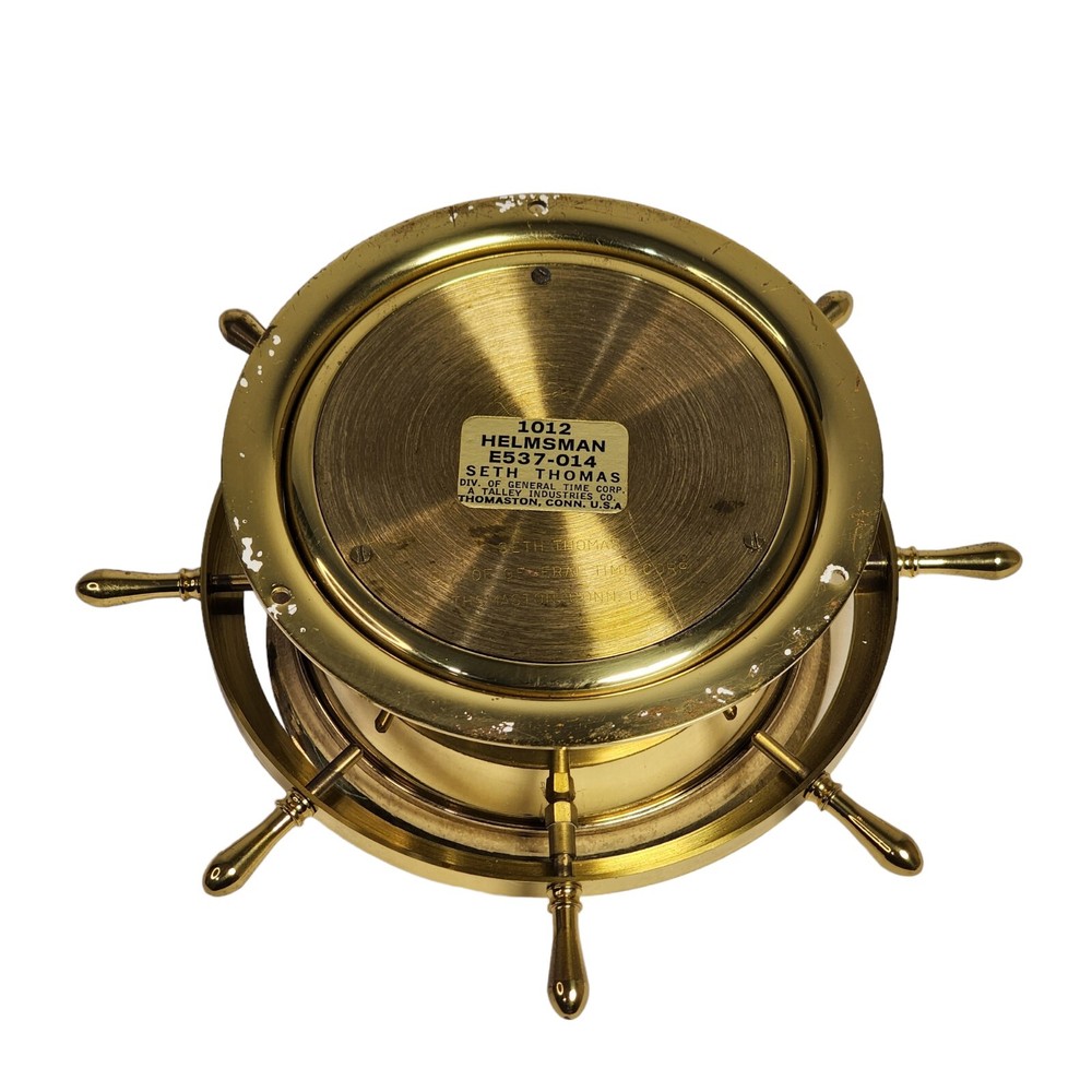 Antique Helmsman Seth Thomas Brass Marine Wall Clock E537-014 Ship Clock
