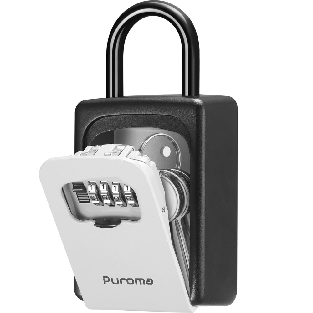 Lock Box, Large Key Lock Box Resettable Combination Code Lockbox, Portable Wa...