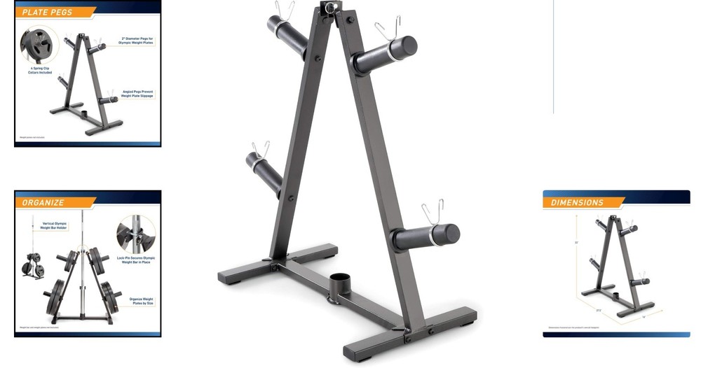 Triangular Weight Storage Rack - 300 lbs Capacity for 2-Inch Olympic Plates