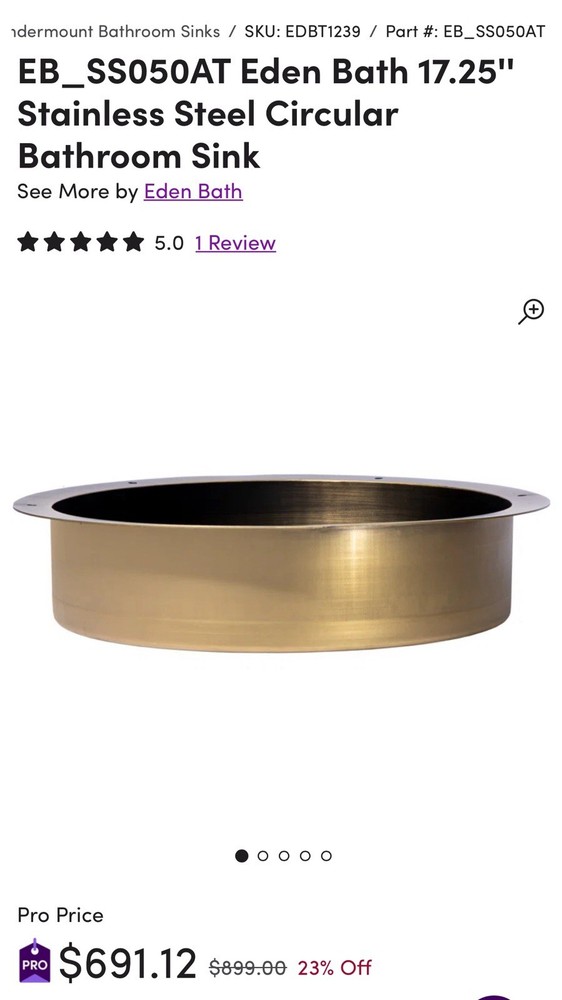 Eden bath 15” Sink