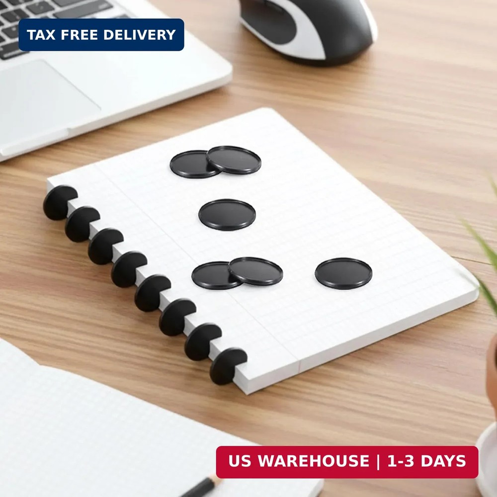 12 Pcs Discbound Discs 2.13 Inches Black Plastic Book Binding Disc Plastic Expan