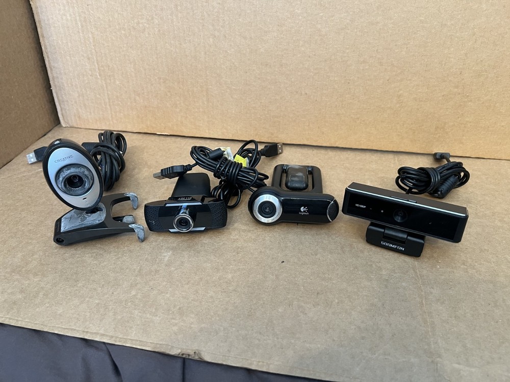 LOT of 5x Assorted Web Cam WebCam Creative Logitech Adesso Soomfon