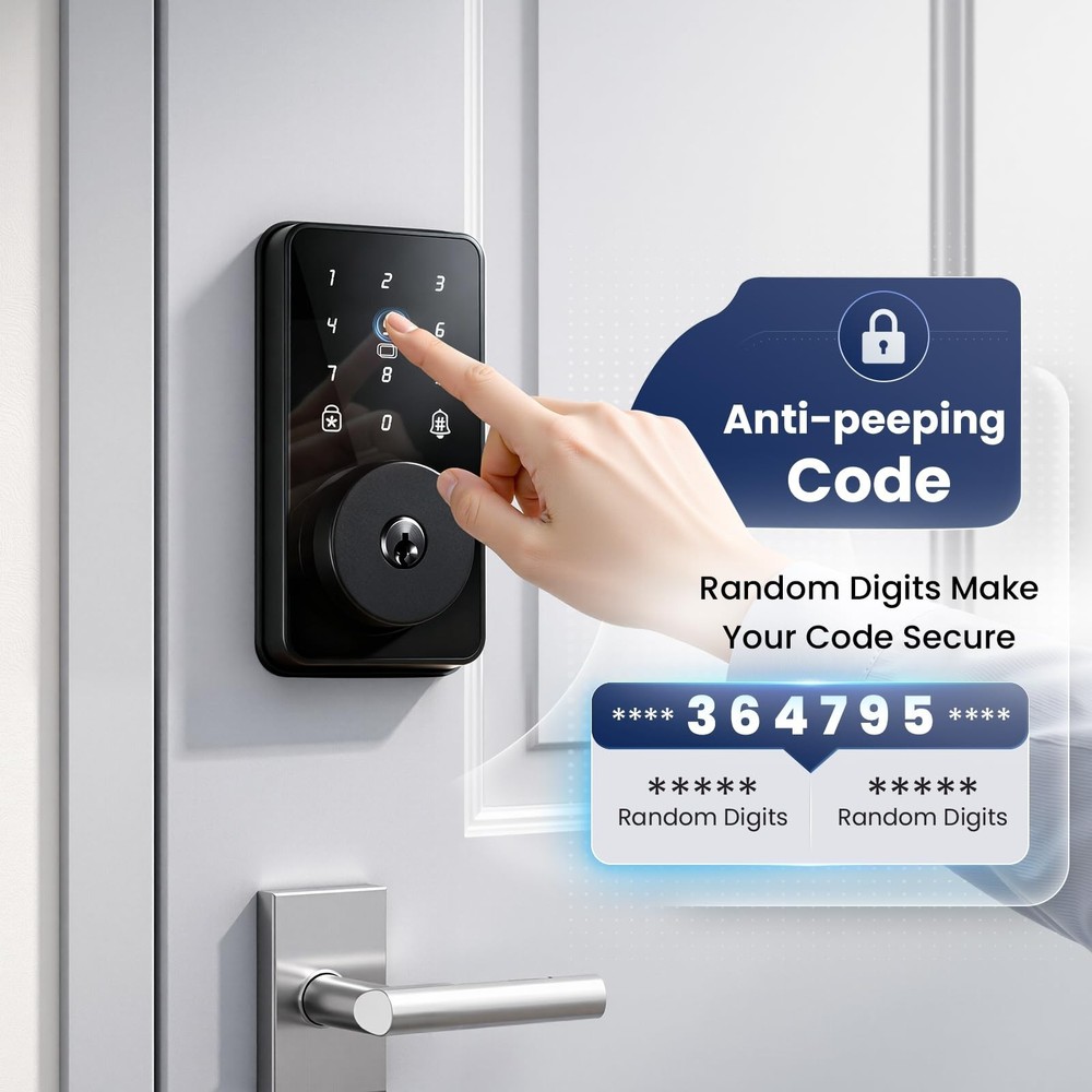 Keyless Entry Door Lock with Keypad, Biquole Smart Deadbolt Lock for Front Do...