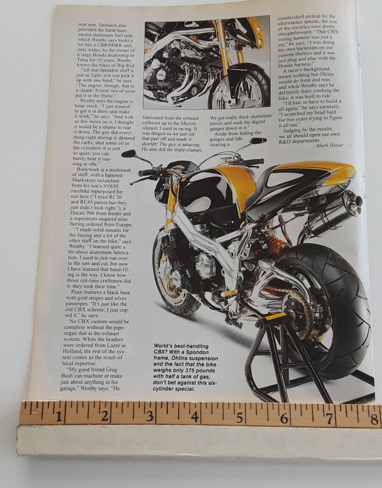 TRYG WESTBY HONDA CBX POWERED CUSTOM ORIGINAL 2006 ARTICLE