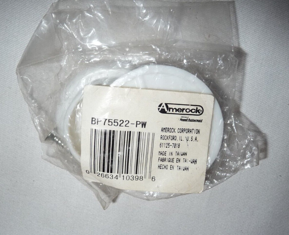 Amerock 6 sets 1 3/8" White Plastic Closet Pole End Bracket Socket Set