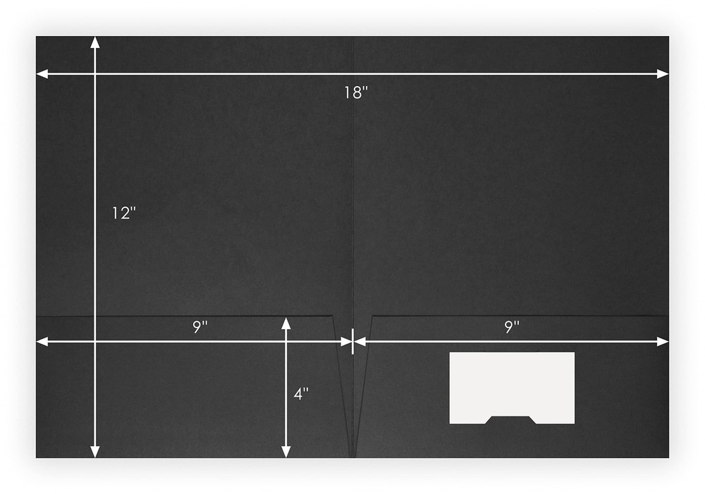 25 Count Black Two Pocket Presentation Folders 9x12 for Sales Documents