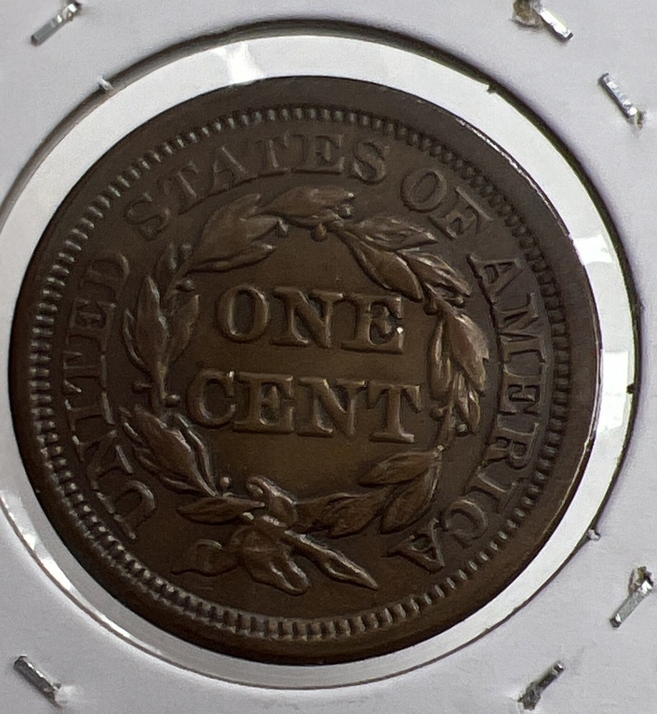 1855 Large Cent Braided Hair Coin - High Grade!