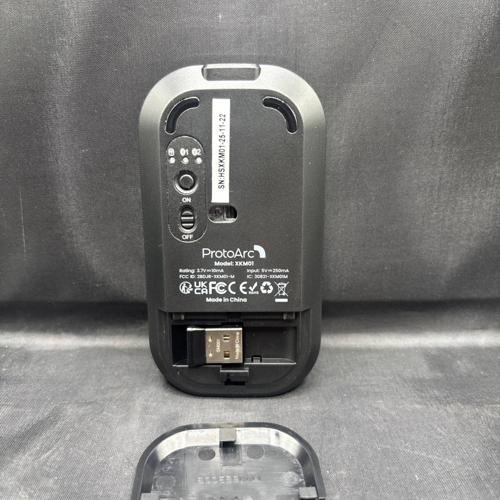 ProtoArc XKM01 Foldable Wireless Keyboard Mouse Combo, Rechargeable, Silver.