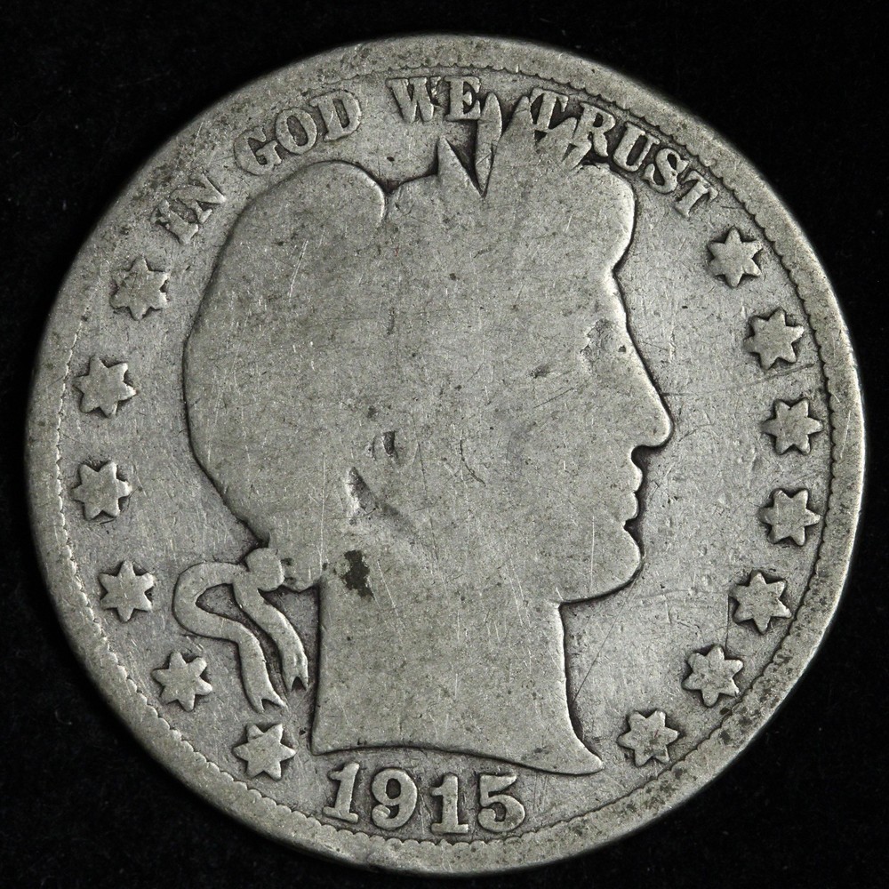 1915 Barber Silver Half Dollar VG E389 AISHA