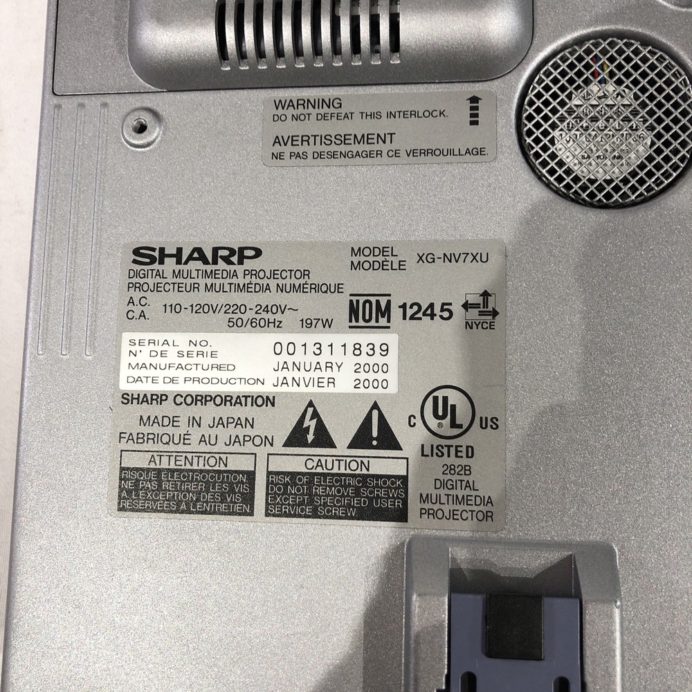 SHARP NOTEVISION 4~XG-NV4SU LCD Projector~Power & Computer Cords~Remote