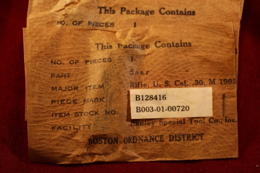 US WW2 M1903 M1903a3 Sear NOS in Sealed Package
